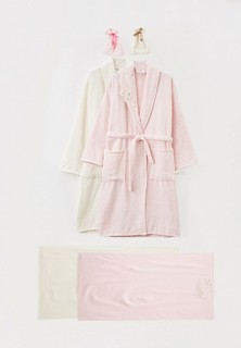 Комплект Shining Star Pastel, халат мужской, халат женский, 2 полотенца 70x140, 2 полотенца 50x100, 2 мочалки