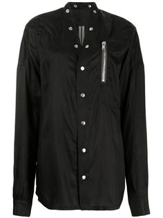 Rick Owens атласная куртка-рубашка