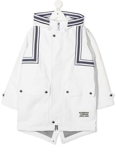 Burberry Kids парка с контрастными полосками