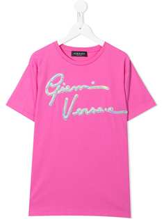Versace Kids футболка с тисненым логотипом