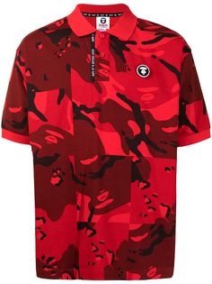 AAPE BY *A BATHING APE® рубашка поло с камуфляжным принтом