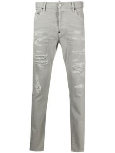 Dsquared2 прямые джинсы с эффектом потертости