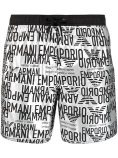 Emporio Armani плавки-шорты с кулиской и графичным принтом