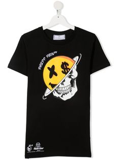 Philipp Plein Junior футболка с принтом Skull
