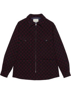 Gucci куртка-рубашка на молнии с узором GG