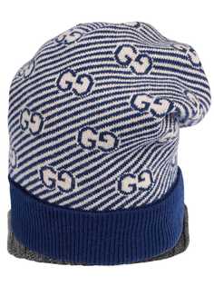 Gucci Kids шапка бини вязки интарсия с логотипом GG