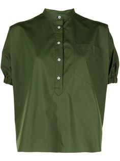 Aspesi рубашка с воротником-стойкой и пышными рукавами