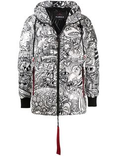 Peuterey пуховик с графичным принтом