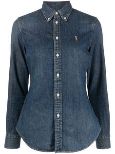 Polo Ralph Lauren джинсовая рубашка с вышитым логотипом