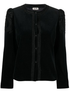 Hermès однобортный жакет 1990-х годов с вышивкой Hermes