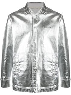 1017 ALYX 9SM джинсовая куртка с эффектом металлик и логотипом