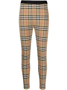 Burberry легинсы в клетку Vintage Check с логотипом