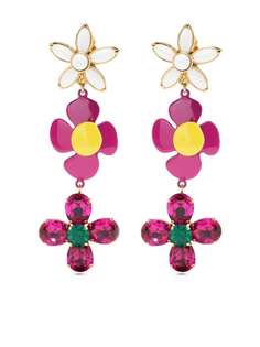 Saint Laurent серьги-подвески в виде цветов