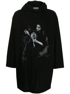 Yohji Yamamoto худи оверсайз с графичным принтом