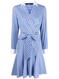 Lauren Ralph Lauren платье Inez в тонкую полоску с запахом