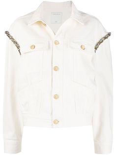 SANDRO джинсовая куртка со стразами