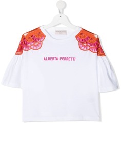 Alberta Ferretti Kids футболка с вышитым логотипом