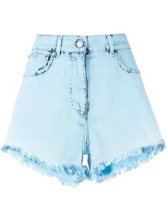 MSGM джинсовые шорты с необработанными краями