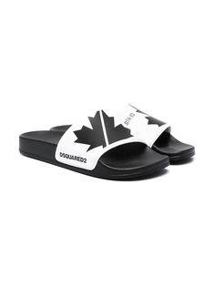 Dsquared2 Kids двухцветные шлепанцы с логотипом