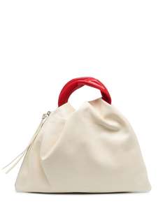 Jil Sander клатч на молнии с контрастной ручкой