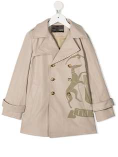 TRUSSARDI JUNIOR двубортное пальто с принтом