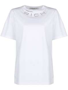 Alessandra Rich футболка с логотипом и кристаллами
