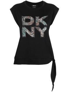 DKNY футболка с леопардовым логотипом