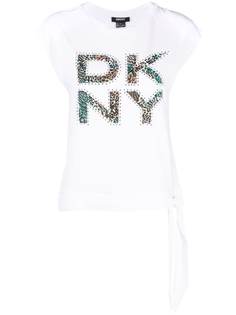 DKNY футболка с леопардовым логотипом