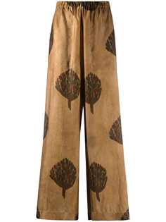 Uma Wang брюки палаццо с принтом