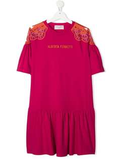 Alberta Ferretti Kids платье с вышитым логотипом