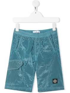 Stone Island Junior шорты с нашивкой-логотипом