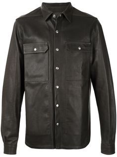 Rick Owens куртка-рубашка с длинными рукавами