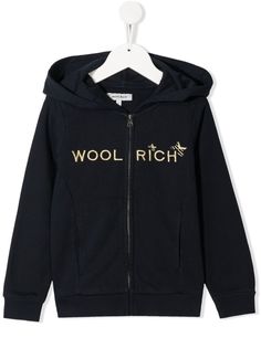 Woolrich Kids худи на молнии с вышитым логотипом