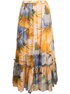 TWINSET расклешенная юбка макси с цветочным принтом