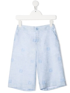 Fendi Kids шорты с вышитым логотипом
