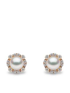 Yoko London серьги Trend из желтого золота с жемчугом и бриллиантами