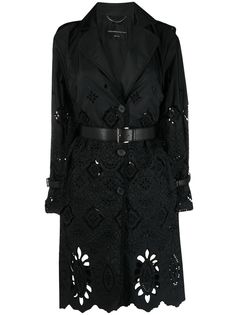 Ermanno Scervino пальто с поясом и вышивкой