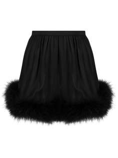 Saint Laurent полупрозрачные шорты с перьями