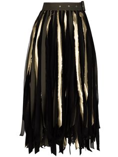 sacai юбка миди с бахромой