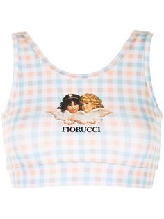 Fiorucci топ в клетку гингем с принтом