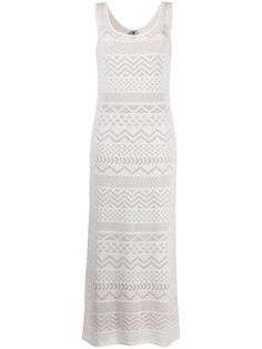 M Missoni трикотажное платье макси с узором зигзаг