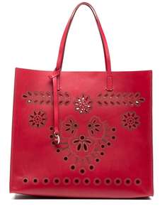 RED(V) сумка-тоут с цветочной вышивкой и перфорацией