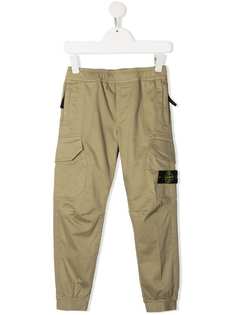 Stone Island Junior брюки карго с нашивкой-логотипом