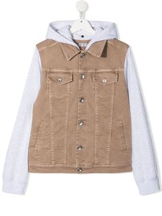 Brunello Cucinelli Kids джинсовая куртка с капюшоном