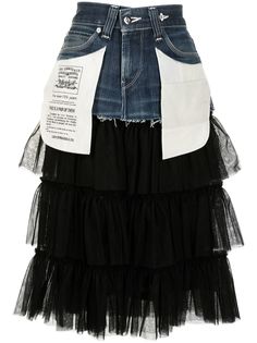 JUST IN XX деконструированная ярусная юбка миди из тюля