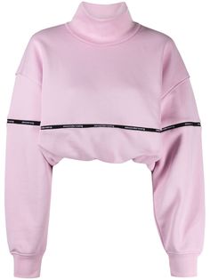 alexanderwang.t укороченный джемпер с высоким воротником и логотипом
