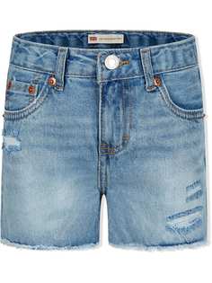 Levis Kids джинсовые шорты с эффектом потертости