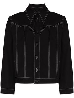 DUOltd джинсовая куртка с контрастной строчкой и декором Wing
