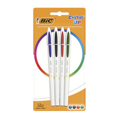 Упаковка ручек шариковых BIC Cristal Up, 0.35мм, ассорти, блистер, 4шт [949871] 20 шт./кор.