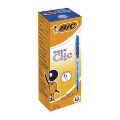 Набор ручек шариков. Bic Cristal Clic (8507332) прозрачный d=0.32мм кор.карт. автоматическая 20 шт./кор.